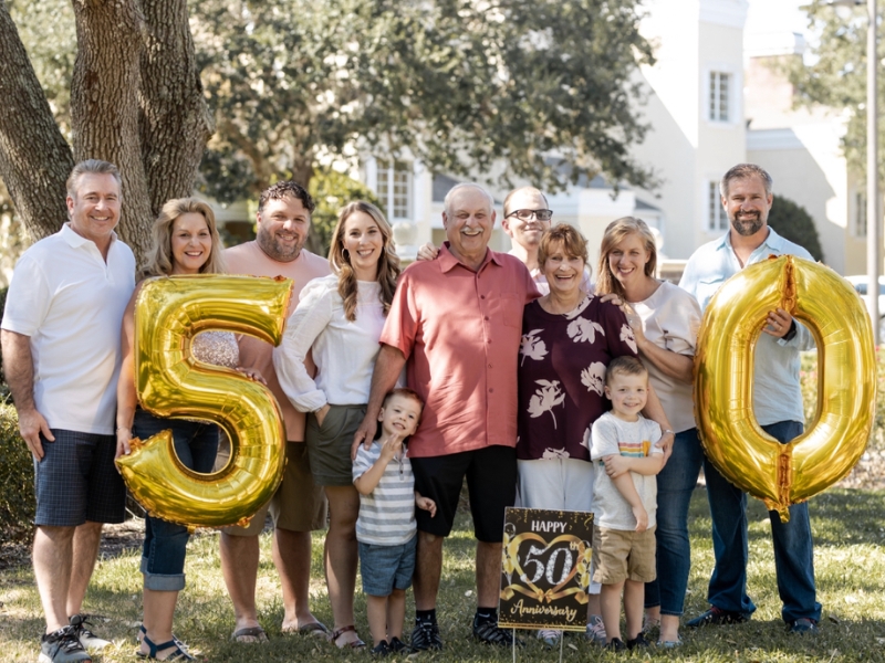 Staci Kowalczyk and her family at 50 year anniversay